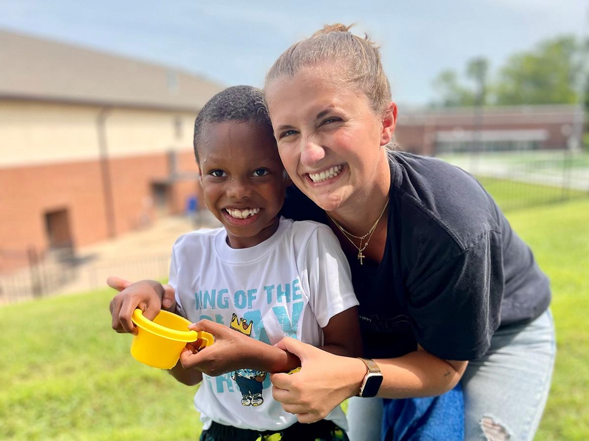 MSU Applied Behavior Analysis graduate student works with a child.